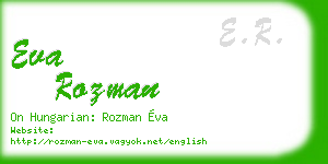 eva rozman business card